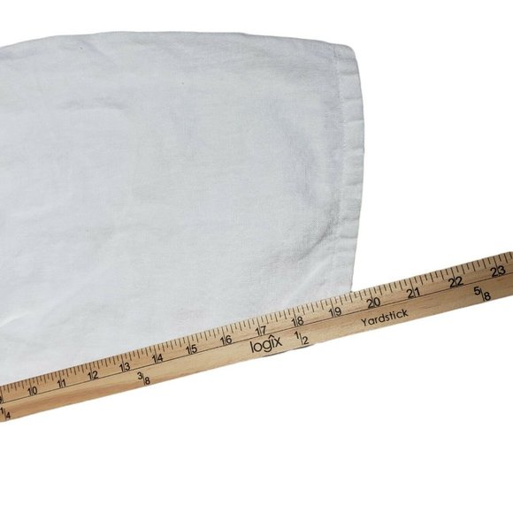 J. Jill Women's Size L Wide Leg Beach Comber 100% Linen Pants White Pockets - Picture 2 of 9